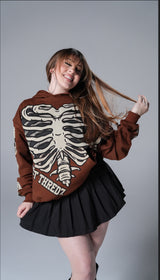 Brown skull hoodie