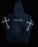 Rhinestone Cross Hoodie